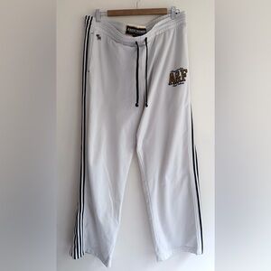 Vintage Abercrombie Fitch Track Sweatpants Mens XL White A&F Logo Stripe Snap